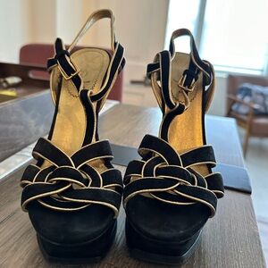 Velvet black and gold YSLs in great condition